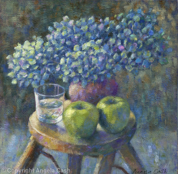 Hydrangeas and Green Apples