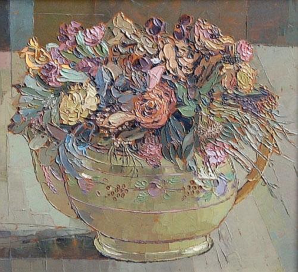 flowers in a teapot