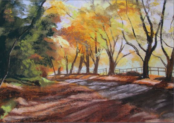 Costwold Dell in Autumn - Pastel
