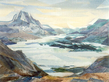 Loch Maree & Slioch - Watercolour Collage