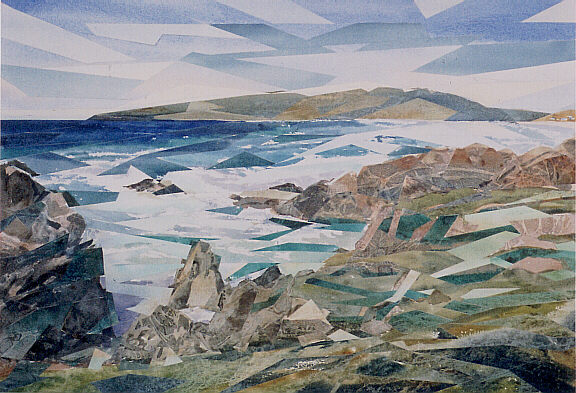 Balephuil Beach, Isle of Tiree - Watercolour Collage