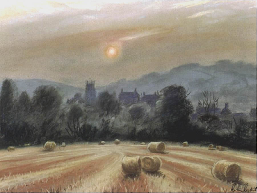 Harvest Sunset - Watercolour