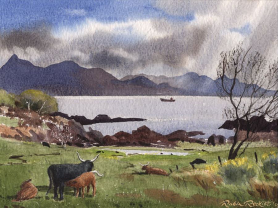 Highlands at Plockton - Watercolour